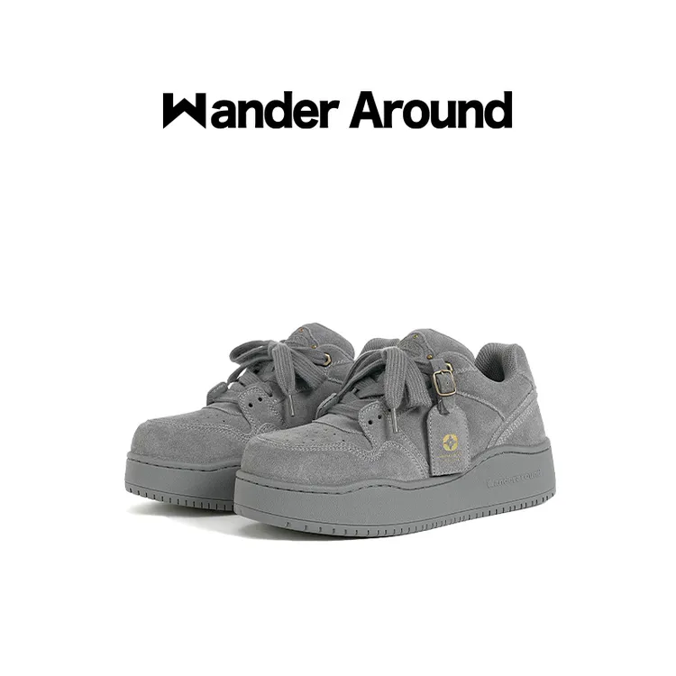 WANDER AROUND【孙燕姿同款】5.5CM格雷灰秋冬保暖厚底板鞋增高鞋子