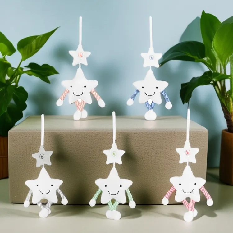 婴儿玩具车挂风铃宝宝安抚音乐床铃挂件发声音乐盒可爱五角星玩伴