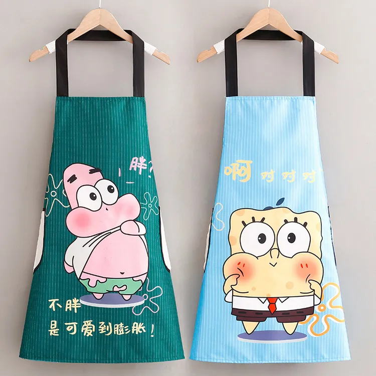 新款卡通围裙时尚厨房家用防污做饭防水防油可爱餐饮围腰工作服