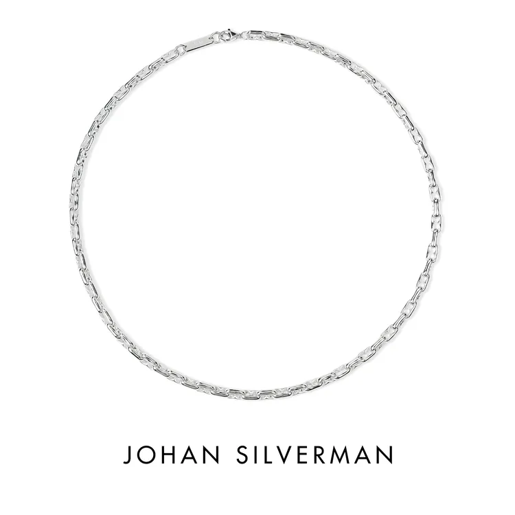 链子925银 数字8镂空项链手工百搭做旧欧美简约气质素链8冷淡风