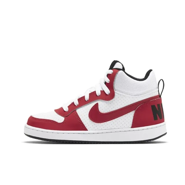 Nike CourtBorough Mid 防滑耐磨透气板鞋 白红拼接 839977-103 3