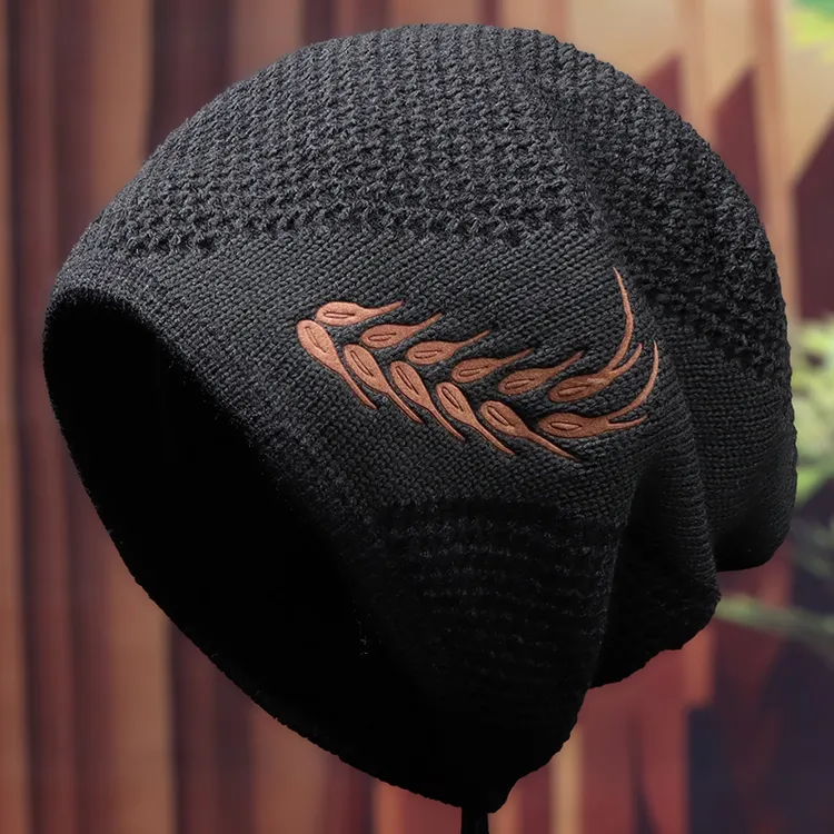 帽子男秋冬季加厚针织毛线堆堆帽潮防寒护耳套头帽滑雪百搭包头帽