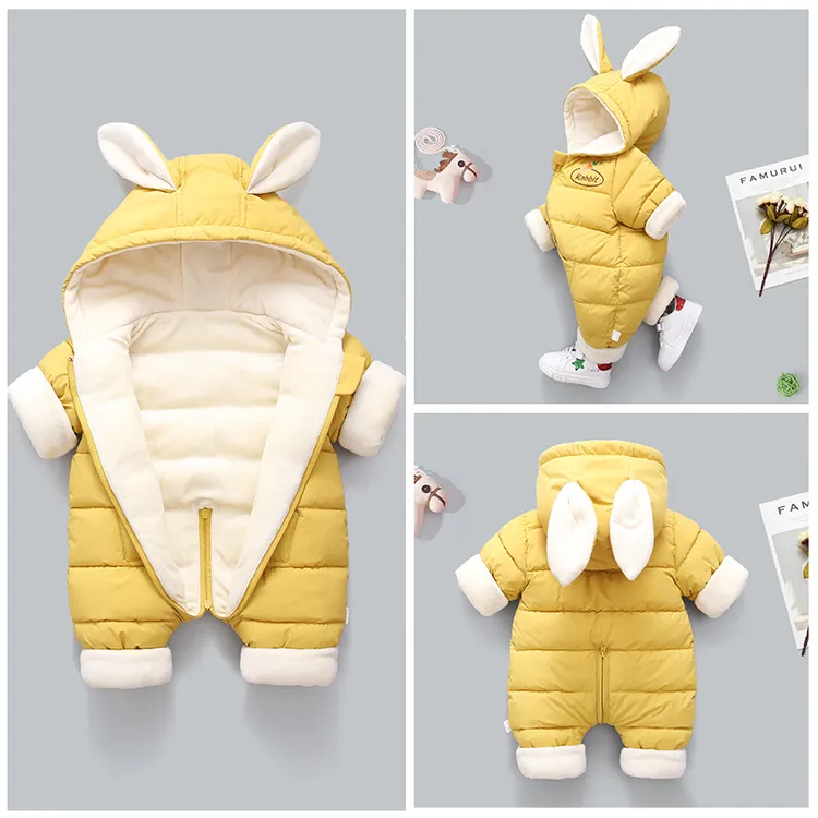 新款婴幼儿外出服加绒加厚连体衣宝宝秋冬季棉服可爱爬爬服保暖