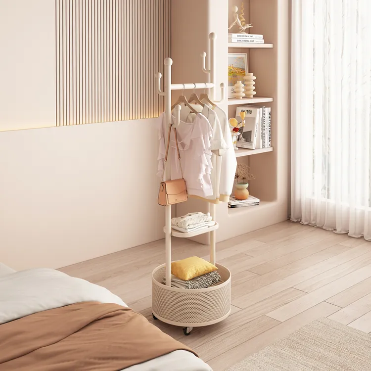 挂衣架卧室落地可移动衣帽架带轮家用挂包包置物床边晚上放衣神器