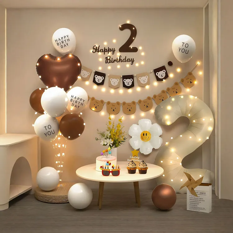 网红ins生日布置装饰背景墙场景宝宝儿童男孩女孩气球派对