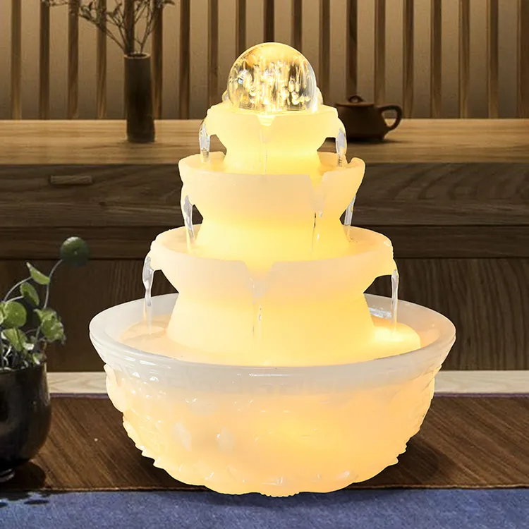 八方来财办公室装饰循环水开业送礼水晶球桌面流水摆件店铺装饰