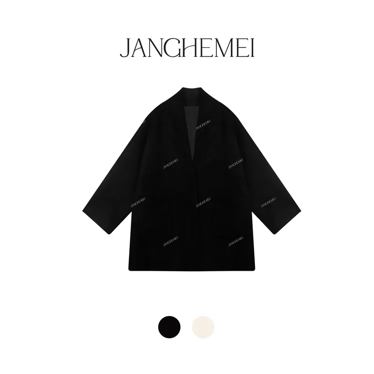 JANGHEMEI【西野】100%绵羊毛宽松百搭双面毛呢外套 N26405M44