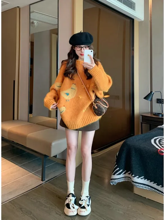 高腰百搭半身裙防走光a字短裙子韩系学院风毛呢百褶裙女秋冬时尚