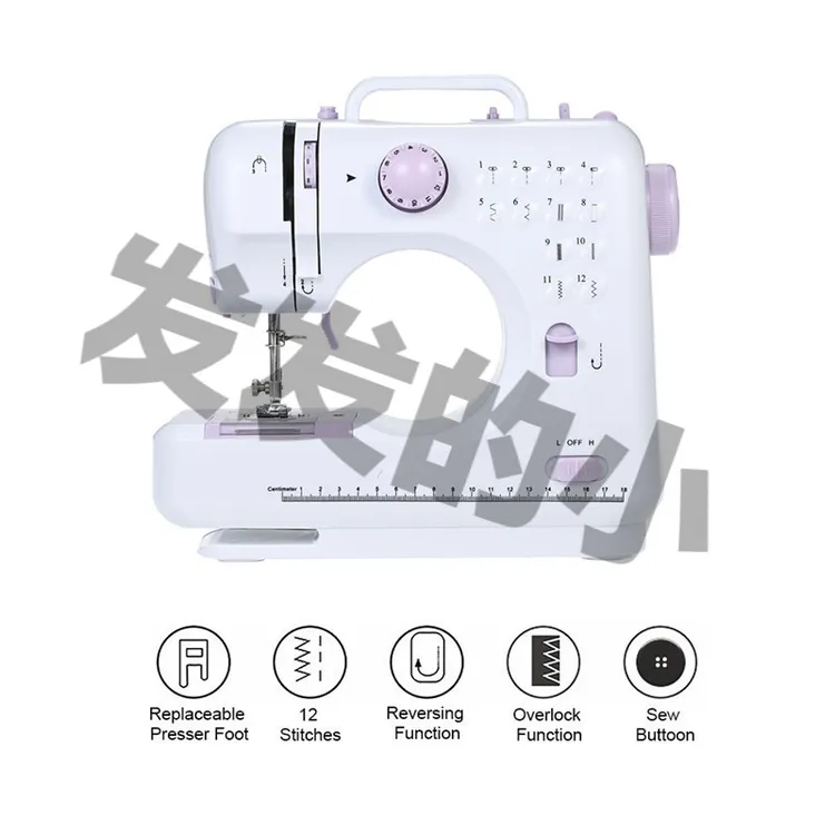 跨境505A家用多功能迷你台式家庭缝纫机家用小型脚踏多功能锁边机