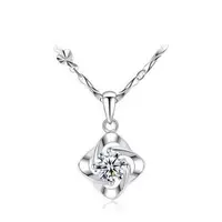 足银吊坠9992024纯银小众项链轻奢款式女四叶草老凤祥