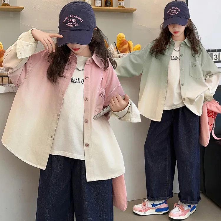 儿童衬衫女孩2024新款初秋春秋外套洋气秋装上衣外穿衬衣潮款时髦