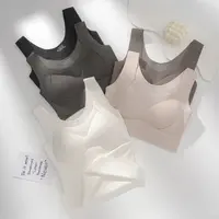新款舒适无痕无钢圈桑蚕丝保暖聚拢修身收副乳磨毛美背