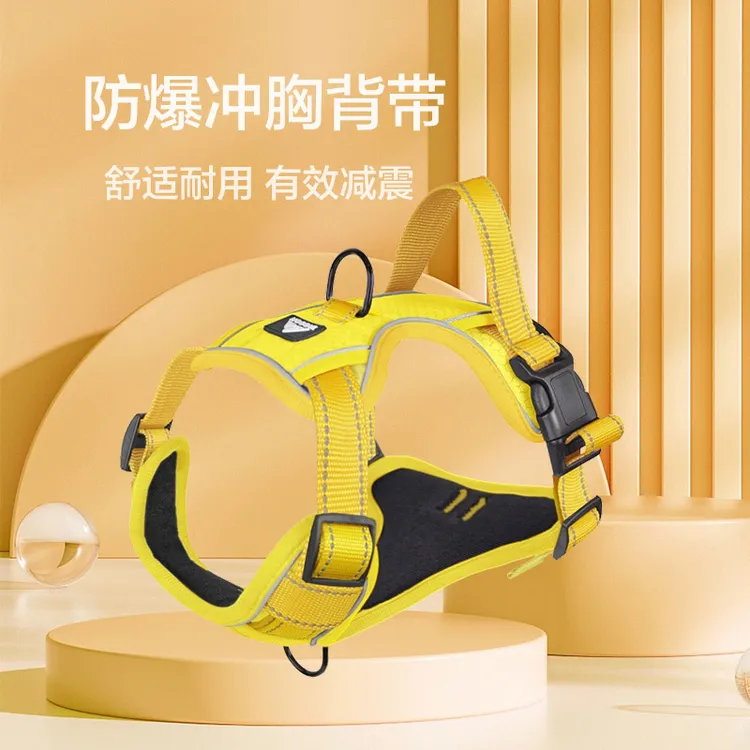 狗狗胸背带外出狗牵引绳背心式工字型防爆冲大型犬胸背柯基狗绳