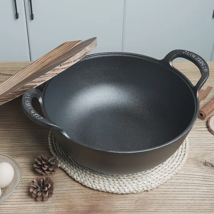 小幸福32cm元宝锅加厚加大款铸铁锅燃气灶通用