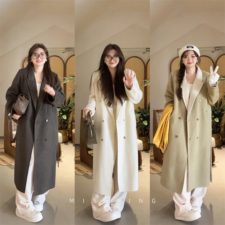 应小姐【熹野】微胖大码韩版显瘦气质休闲百搭宽松小众简约大衣外套