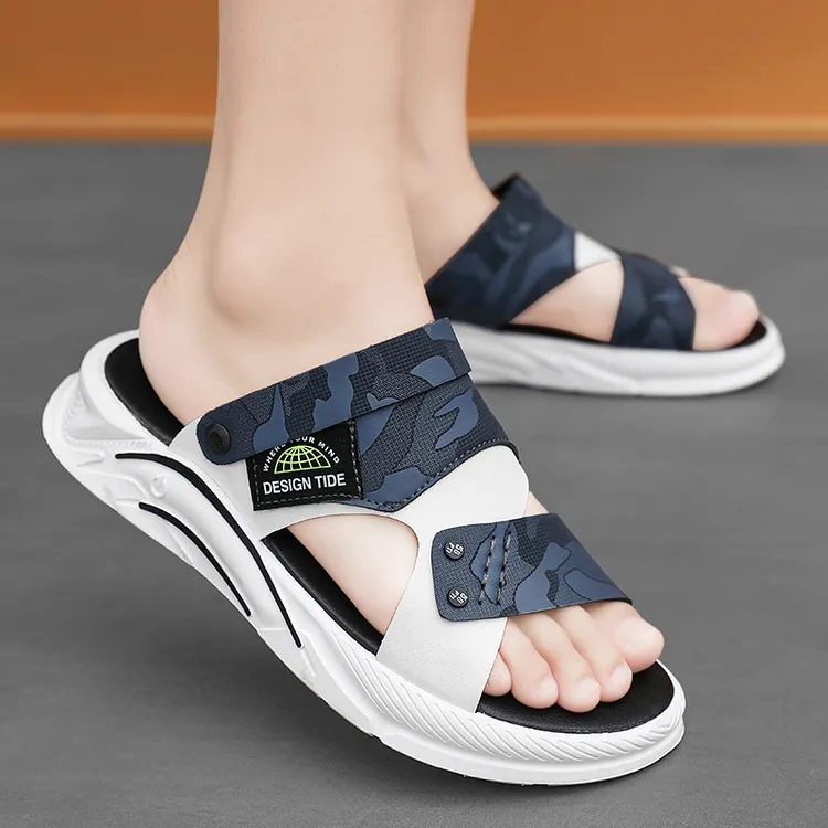 2024新款男士凉鞋休闲厚底夏季沙滩鞋网红时尚潮流驾车拖鞋两穿男