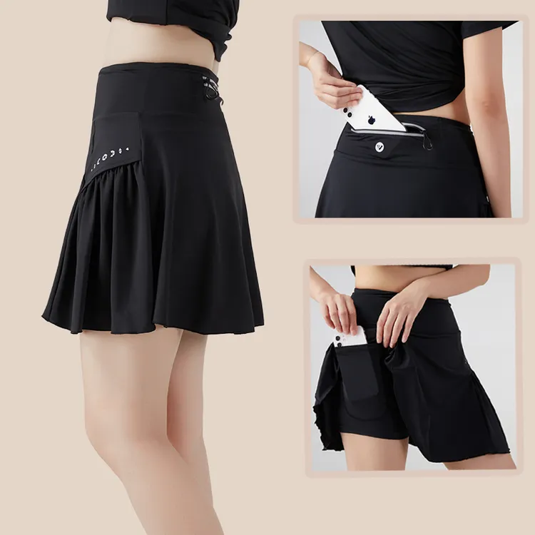 运动短裙女速干专业跑步裙裤马拉松健身舞蹈网球裙瑜伽弹力薄款裤