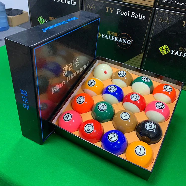 球房专用黑金刚级水晶TV球花式九球美式黑八台球子标准桌球水晶球