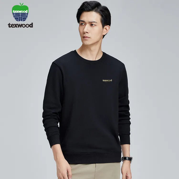 Texwood/德士活TW9002卫衣休闲时尚加绒棉长袖百搭宽松打底衫男装