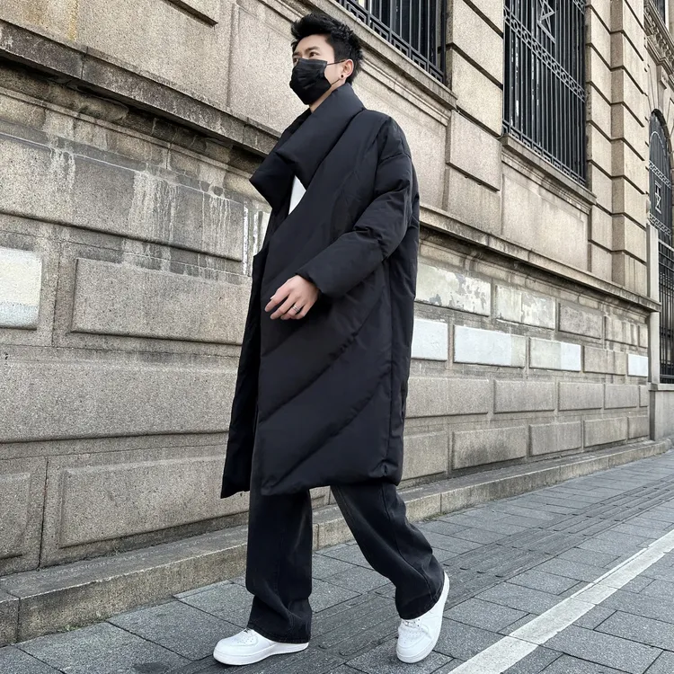 港风行走的大棉被冬季大码棉衣男中长款保暖棉服小个子女生情侣装