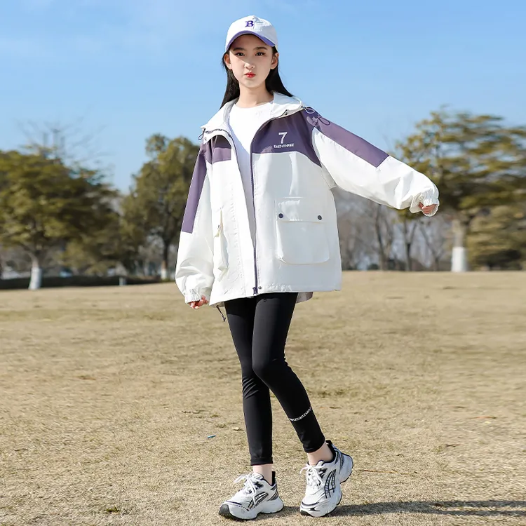 女童外套春季2025新款儿童洋气韩版上衣12大童春秋15岁中学生风衣
