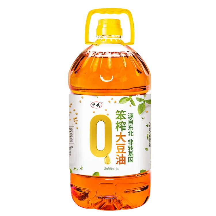 中安大豆油5L食用油笨榨熟豆油纯物理压榨出油大豆油压榨家用瓶装