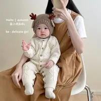 T24C33女童宝宝洋气百搭春秋长款连体韩版长袖针织衫