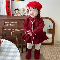 K24D135儿童女宝宝韩版洋气百搭外穿百搭洋气氛围感红色上衣年服