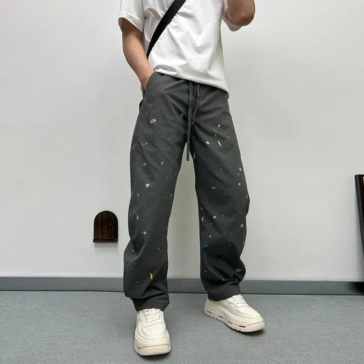 美式宽松休闲裤夏季新款潮流直筒男士哈伦裤简约百搭户外阔腿裤子