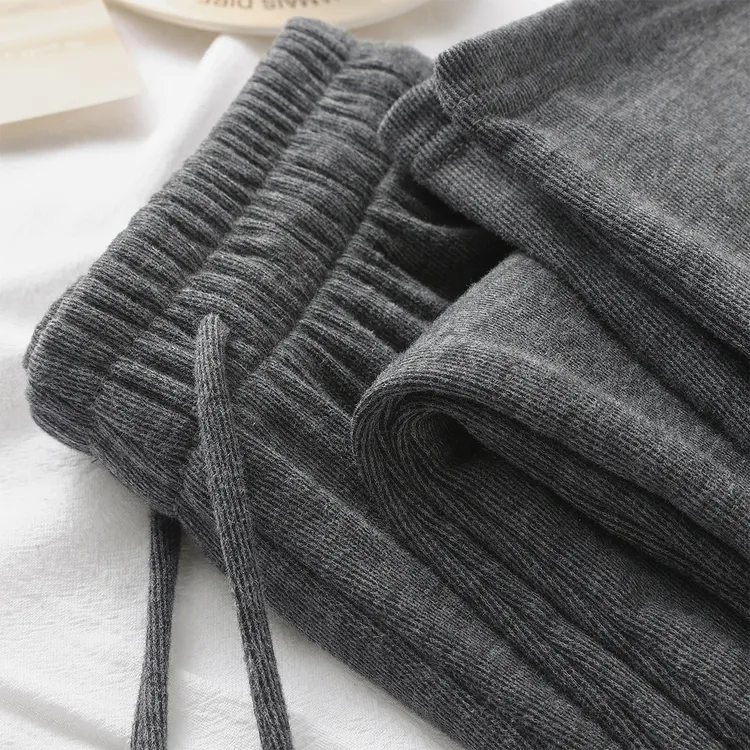 25年秋冬深灰色休闲阔腿裤小个子女高腰显瘦宽松慵懒直筒糯米裤子