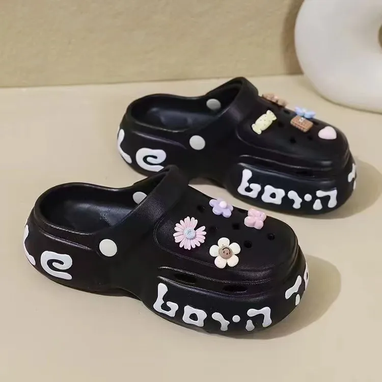 洞洞鞋女款夏季外穿2024新款厚底时尚超软沙滩防滑海边包头半拖鞋