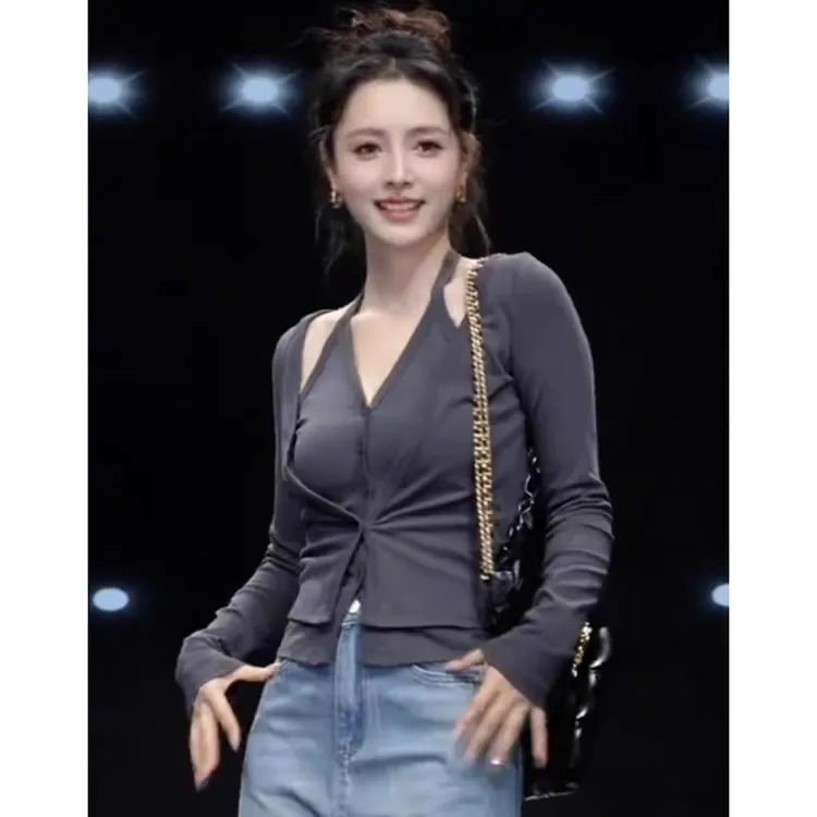 早秋短款针织罩衫女披肩外搭小坎肩外套开衫加吊带背心两件套上衣