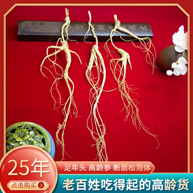 长白山特产25年以上高龄林下参野山参老货人参生晒参10克