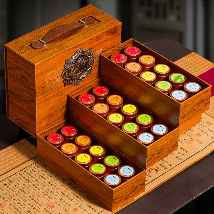 过节送礼五大茗茶三层礼品茶金骏眉小种铁观音茶叶高档组合礼盒装