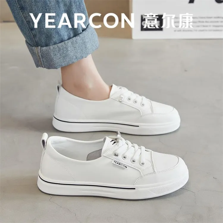 意尔康小白鞋女软底秋季2025新款百搭轻便一脚蹬板鞋运动爆款女鞋