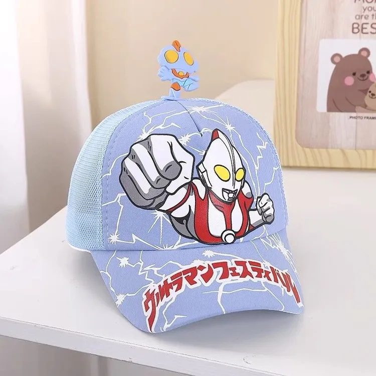 儿童奥特曼棒球帽春夏网帽卡通动漫鸭舌帽男宝宝防晒帽遮阳帽子潮