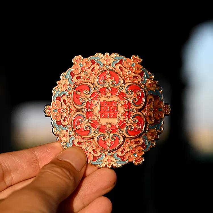 故宫文创结婚用品大全婚礼金属磁吸可旋转囍喜字冰箱贴磁吸贴