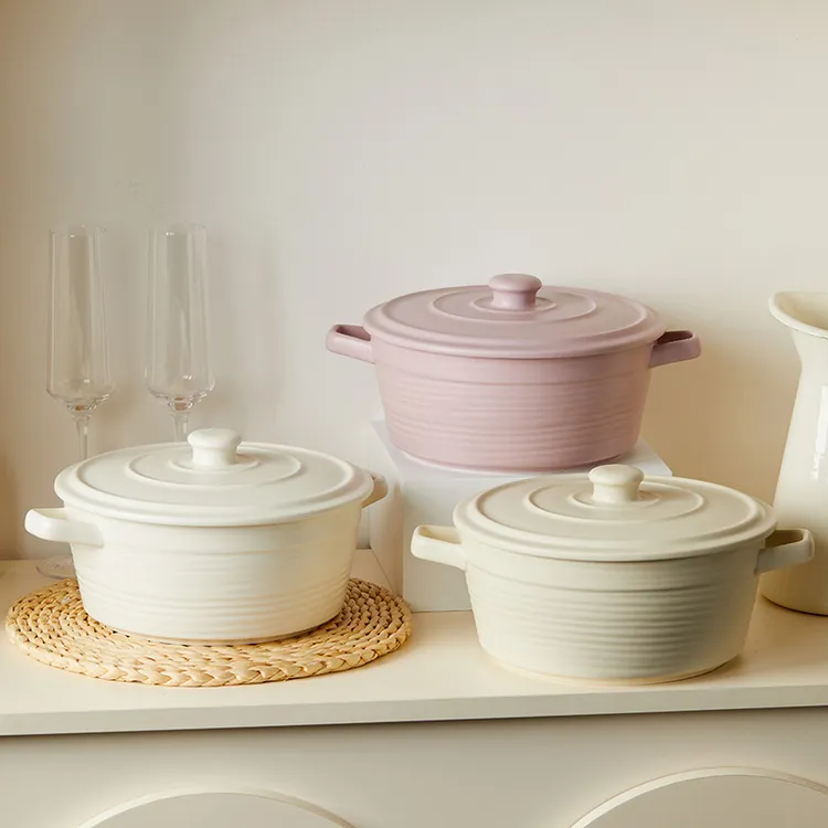 琉森带盖双耳碗【不可明火】家用高颜值陶瓷大汤碗高级感大碗