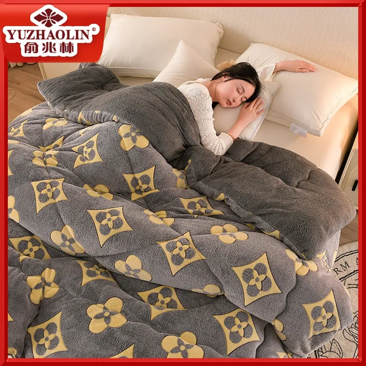 俞兆林羊羔绒被子加厚保暖珊瑚绒秋冬被雪花绒加绒被双面双层