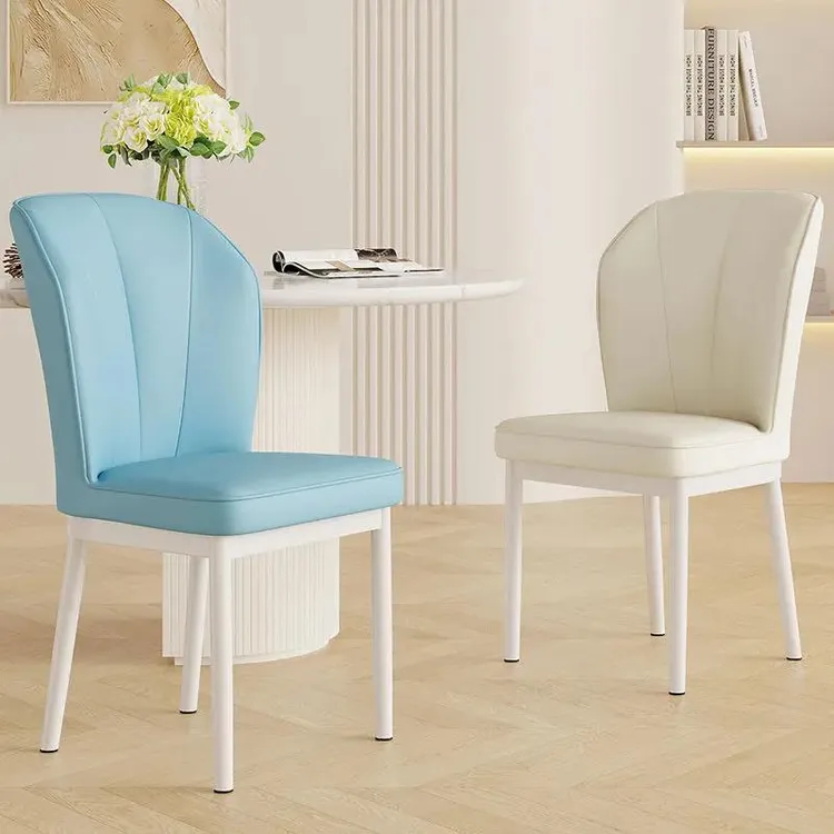 奶油风餐椅简约现代餐桌椅餐厅软包椅子靠背家用咖啡休闲酒店椅子