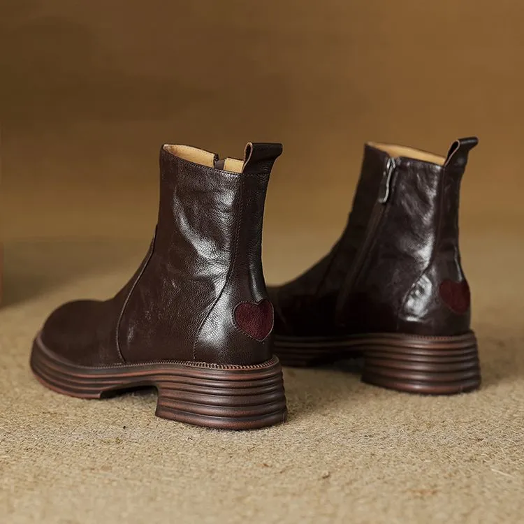 HB&9910/粗跟成型厚底爆款时尚经典马丁靴秋冬圆头羊皮短靴百搭