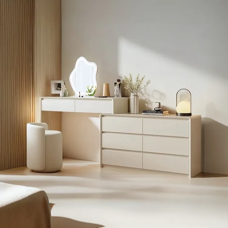 （宠粉福利价）梳妆台奶油风化妆桌可伸缩床尾柜斗柜收纳柜化妆台