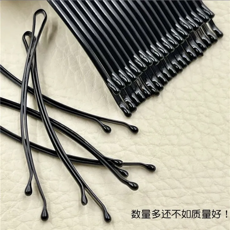 黑色弧形一字夹卡子固定头发钢夹发卡成人碎发刘海夹弯夹头饰发夹