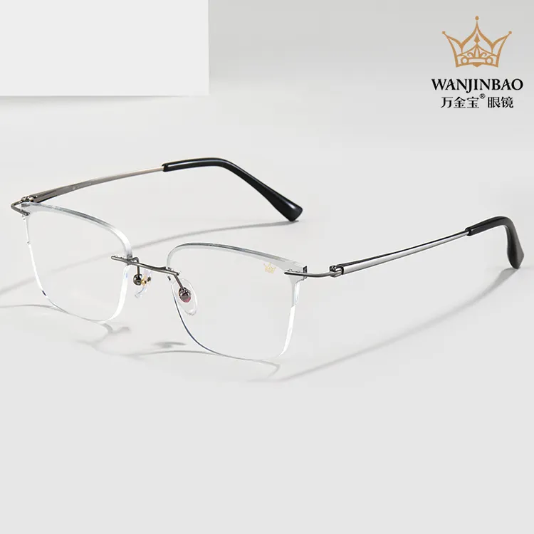 万金宝新款JN001无框眉线设计轻奢定制无框近视眼镜商务休闲男款