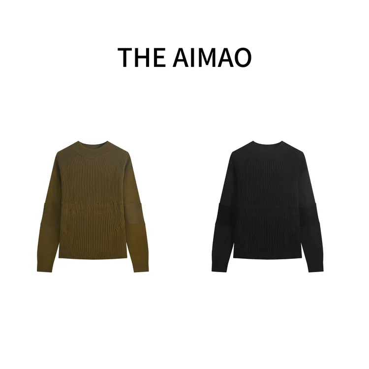 【THE AIMAO】“静奢质感”桑蚕丝绵羊毛混纺高弹半高领针织XYX80993