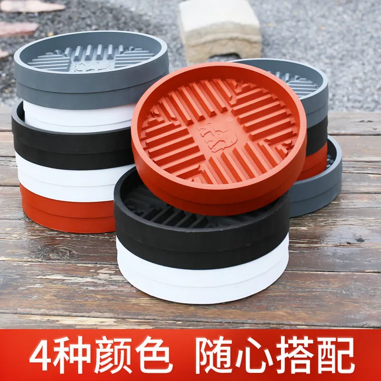 2024新款吉象如意托盘透气圆形沥水盘加厚款绿植多肉专用塑料托盘
