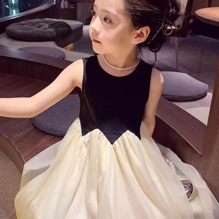 1338连衣裙夏装新款洋气儿童网纱公主裙小女孩时尚无袖背心裙