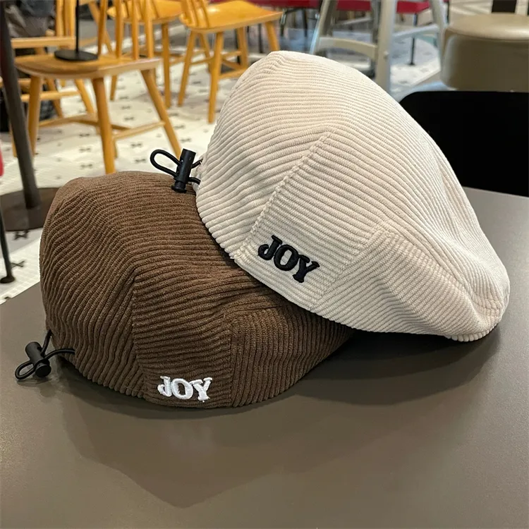 男宝宝帽子秋冬款韩版潮时尚小童灯芯绒贝雷帽秋季婴儿帅气鸭舌帽