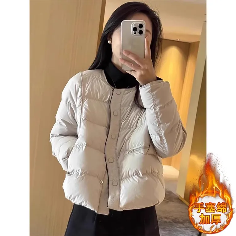 2025年秋冬季新款棉服女短款加厚保暖棉服时尚圆领棒球服棉衣外套