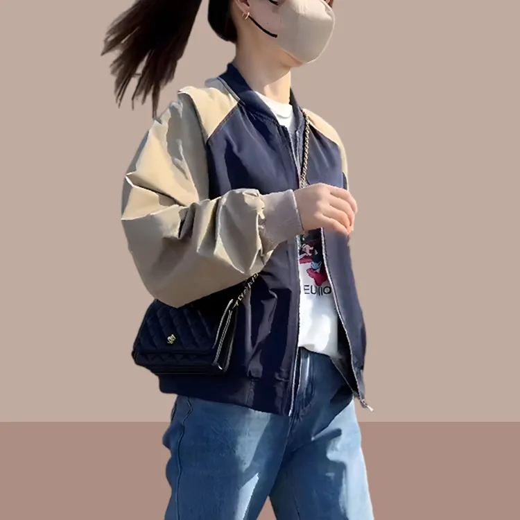短款外套春秋女款小众时尚棒球服2025新款爆款宽松休闲小个子外套